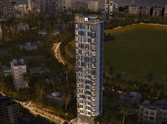 Park 55 Shivaji Park Dadar West Lit Residential Tower Night Elevation