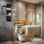 Rexon Suites Goregaon West 2.5 BHK Bathroom With Glass Shower