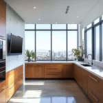 Runwal Auris Serenity Malad West 4 BHK Kitchen With L Shaped Counter And Windows