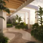 Rustomjee La Vie Thane Curved Walkway Tropical Podium Garden