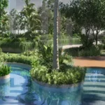 Rustomjee La Vie Thane Palm Lined Lagoon Edge Landscape Pool