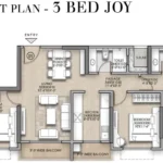 The Address Bandra East 3 BHK 3 Bed Joy Floor Plan
