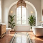 Villa Donatella Corjuem Goa 4 BHK Bright Arched Window Bathroom