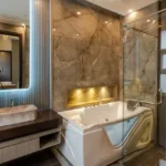 Vivante Lady Jamshedji Road Mahim West 2 BHK Elegant Bathtub Bathroom