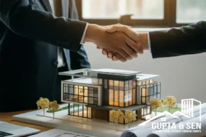Property Buyer and Seller Shaking Hands Successful Deal