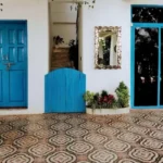 4 BHK Villa Casa De Santorini Varsoli Alibaug Decorative Outdoor Patio With Blue Doors