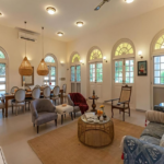 4 BHK Villa Loto Bianco Siolim Goa Bright Lounge With Arched Windows