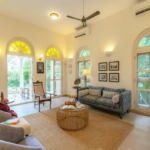 4 BHK Villa Loto Bianco Siolim Goa Large Living Lounge With Windows
