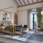 4 BHK Villa Rio Estado Ucassaim Goa Four Poster Bedroom Interior Design