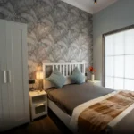 45 Saint Hills Riverfront Villas Khanand Karjat 3 BHK Comfortable Bedroom Interior With Stylish Wallpaper