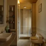 6 BHK Villa Ribandar Panjim North Goa Bathroom With Vanity Sink Mirror And Glass Shower Area