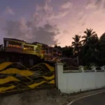 6 BHK Villa Ribandar Panjim North Goa Villa Entrance Gate With Exterior View Boundary Wall And Evening Lighting