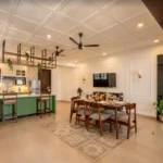 8 BHK Villa Luxe Riviera Candolim Goa Green Island Open Shelf TV Unit Dining Kitchen