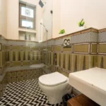 8 BHK Villa Luxe Riviera Candolim Goa Olive Green Chevron Geometric Tile Luxury Bathroom