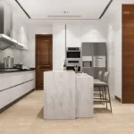 aroha La Safira Candolim Goa 2 BHK Kitchen With Island Counter Cabinets Built Appliances