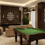 Avant Park West Vile Parle Indoor Games Lounge With Pool Table Dart Board Seating And Premium Interiors