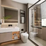 Azure Residences Fisheries University Rd Versova 3 BHK Bathroom With Walk In Shower Vanity Window