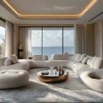 Azure Residences Fisheries University Rd Versova 3 BHK Living Room Curved Sofa Full Sea View