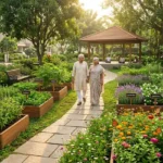 Birla Estates Boisar Luxury Plots Landscaped Garden With Walking Path Herbal Plantation And Relaxation Zones