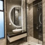 Crystal Antras Manpada Thane West 3 BHK Modern Washroom With Vanity And Partition