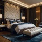 Crystal Antras Manpada Thane West 3 BHK Premium Bedroom With Upholstered Headboard