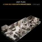 Esto Arkis Versova 4.5 BHK Sea View With Private Deck Layout