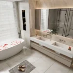 Godrej Varanya Sector 5A Kharghar Navi Mumbai Bathroom Interior With Freestanding Bathtub Double Vanity Modern Fittings And Premium Finish