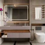 Godrej Varanya Sector 5A Kharghar Navi Mumbai Bathroom Interior With Modern Vanity Mirror Lighting Wall Mounted Fixtures