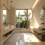 Good Earth Villas Igatpuri Nashik 3 BHK Bathroom Interior With Natural Light Garden View Modern Fittings