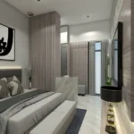 Inspira Aura Saibaba Nagar Borivali West 3 BHK Minimal Panel Bedroom Interior