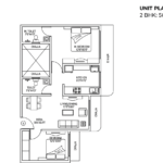 Kabra Garnet Adarsh Nagar Malad West 2 BHK 566 Sqft Apartment Floor Plan