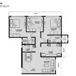 Kabra Garnet Adarsh Nagar Malad West 3 BHK 887 Sqft Apartment Floor Plan