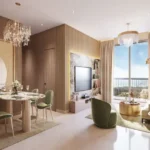 Kalpataru Primera Kolshet Road Thane 3 BHK Luxury Apartment Interior With Dining Zone Lounge Seating And Balcony