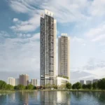 Kalpataru Primera Kolshet Road Thane Premium Twin Tower Exterior With Scenic Waterbody And Skyline Surroundings