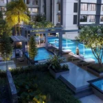 La Serena Patel Nagar Kandivali West 3 BHK Landscaped Pool With Seating Pavilion