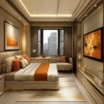 Promesa Fremont Lalbaug Parel 3 BHK Luxury Bedroom With Window Seating Elegant Wall Panels And City View