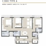 Raunak Centrum Sion 3 BHK Floor Plan