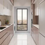 Raunak Centrum Sion 3 BHK Kitchen With Parallel Platform Modern Cabinets And Natural Ventilation