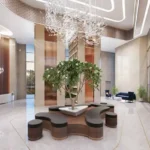 Raunak Centrum Sion Grand Lobby With Double Height Ceiling Designer Lighting And Waiting Area
