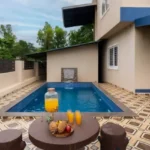 Rishabh Villa Waksai Lonavala 6 BHK Private Pool Area With Outdoor Seating Luxury Amenity Garden Surroundings Ambient Lighting And Relaxing Atmosphere