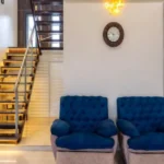 Rishabh Villa Waksai Lonavala 6 BHK Staircase Area With Modern Interior Lighting Design Feature Glass Railing Elegant Steps And Contemporary Layout