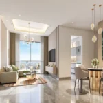 Romell Ariana IC Colony Borivali West 2 BHK Elegant Living And Dining Room With Premium Interiors And City View