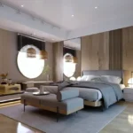 Roswalt Zyon Oshiwara Andheri West 4 BHK Bedroom Interior With Modern Minimal Design Soft Lighting Wooden Panels And Premium Upholstery