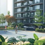 SKG One Uttam Uttam Society Chembur Tennis Court With Open Play Area Landscaping And Residential Surroundings