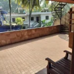 Saudades Beach Bungalow Candolim Goa 3 BHK Open Tiled Rooftop Terrace Wood Bench