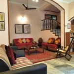 Saudades Beach Bungalow Candolim Goa 3 BHK Wrought Iron Staircase Vintage Living Room