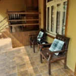Saudades Beach Bungalow Candolim Goa 3 BHK Tiled Floor Wood Chair Outdoor Sit Out