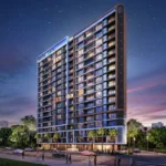 Shelton Elite Gulmohar Road Juhu 4 BHK High Rise Residential Tower With Illuminated Facade And Urban View