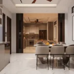 Shelton Elite Gulmohar Road Juhu 4 BHK Modern Dining Area Connected To Modular Kitchen With Sleek Finish