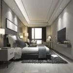 StarOm Ekya Marve Road Malad West 3 BHK Bedroom With Neutral Interiors Soft Lighting And Modern Design